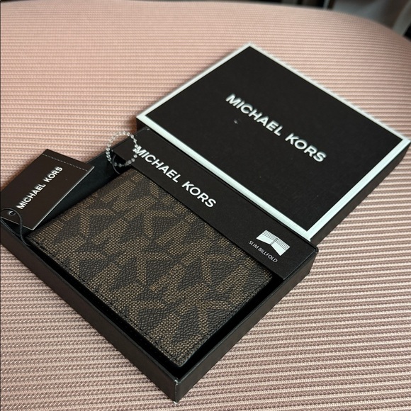 Michael Kors Black and Brown Card Holder